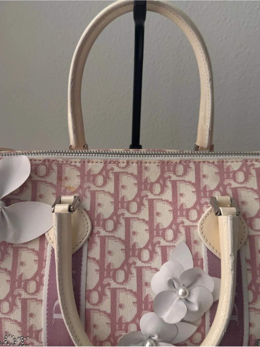 authentic CHRISTIAN DIOR Monogram Girly Boston in Pink.